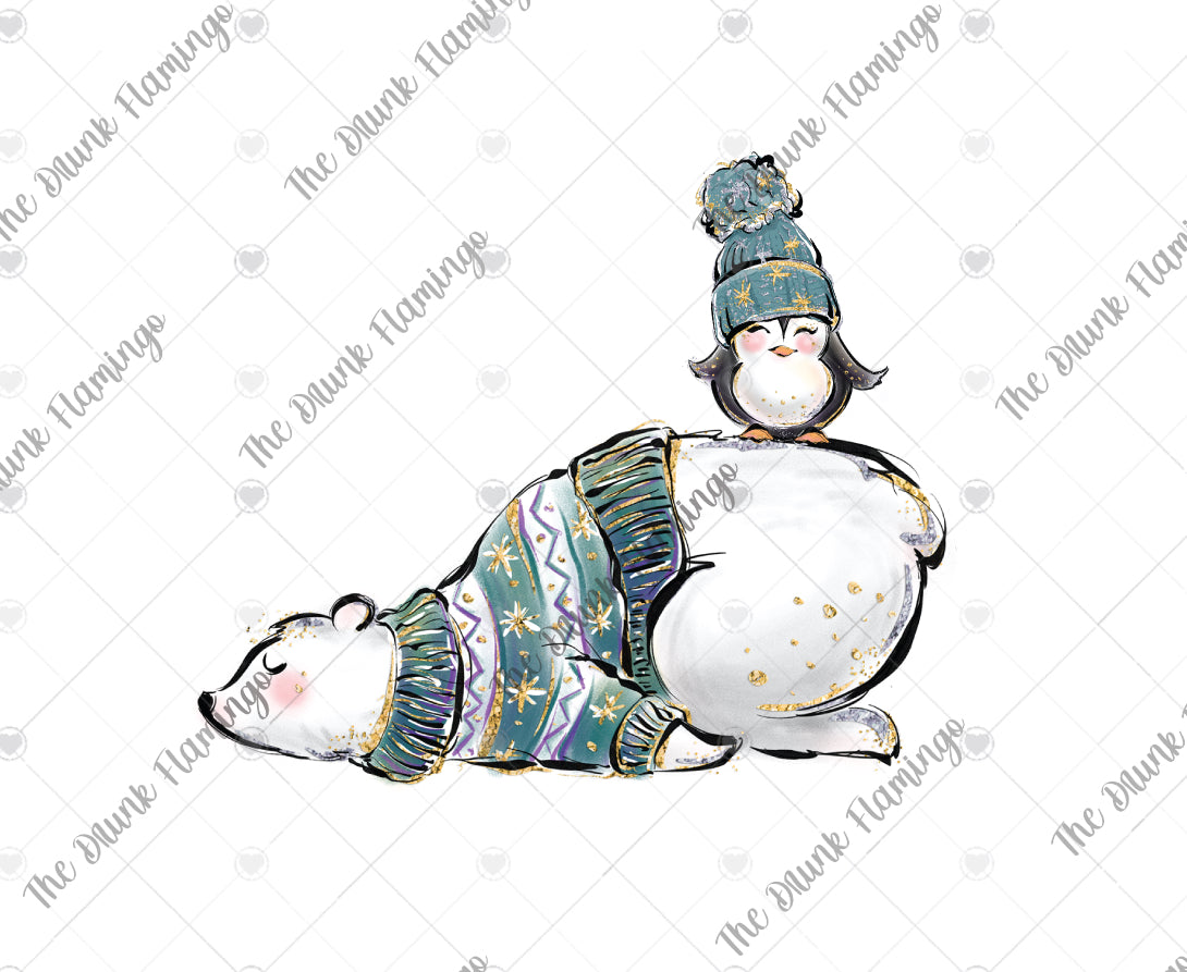 129- Polar Friends WHITE decal