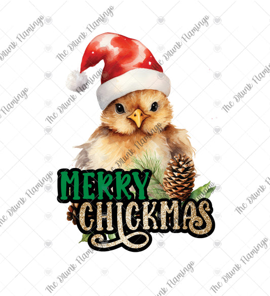 115- Merry Chickmas WHITE decal
