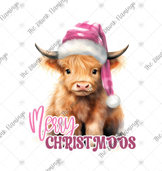 107- Merry ChristMOOS WHITE decal