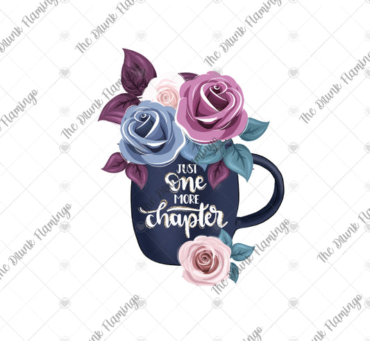 86- One More Chapter mug WHITE backed decal
