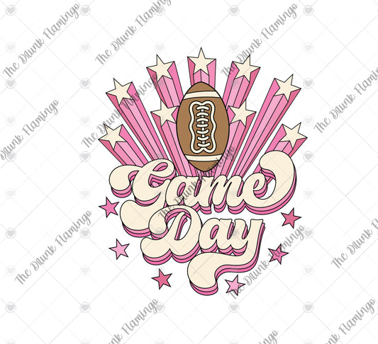 91- GAME DAY pink WHITE decal