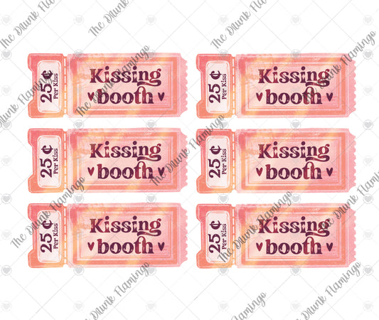 138- Kissing Booth Tickets WHITE DECAL