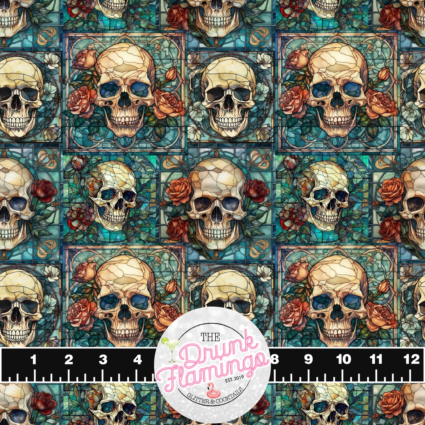 252- Stained Glass Skulls