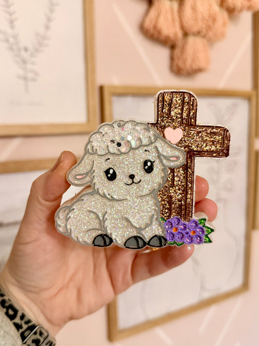 Lamb with Cross Freshie MOLD