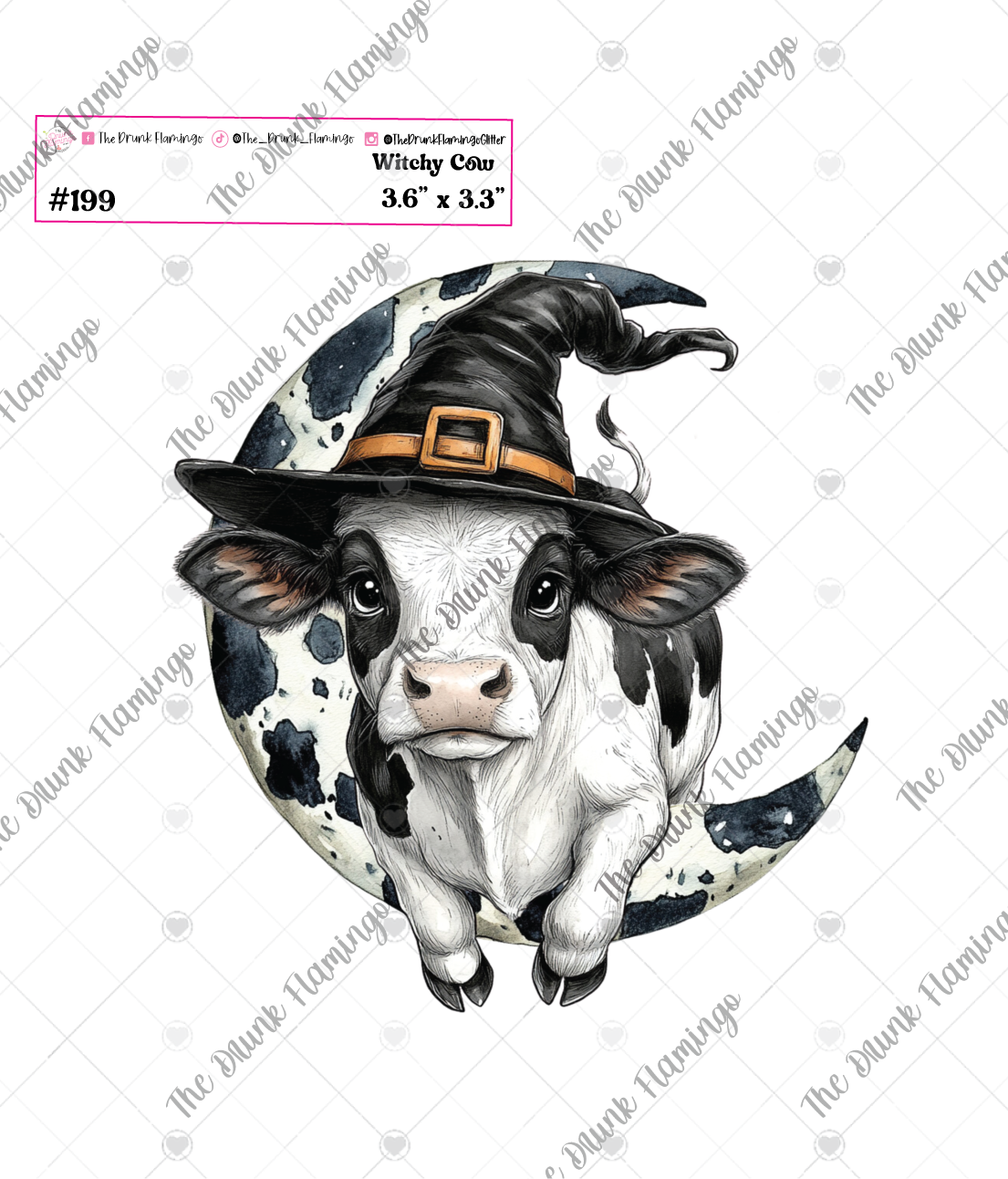 199- Witchy Cow WHITE decal