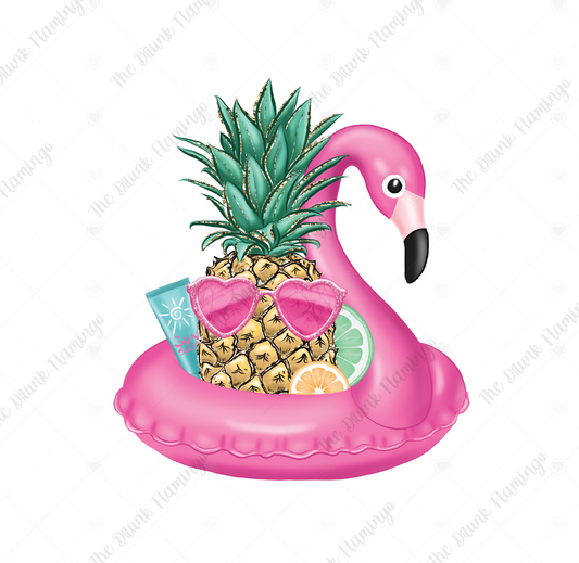 157- Flamingo Float PARTY WHITE Decal
