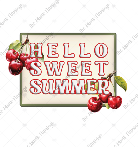 166- Hello Sweet Summer WHITE decal