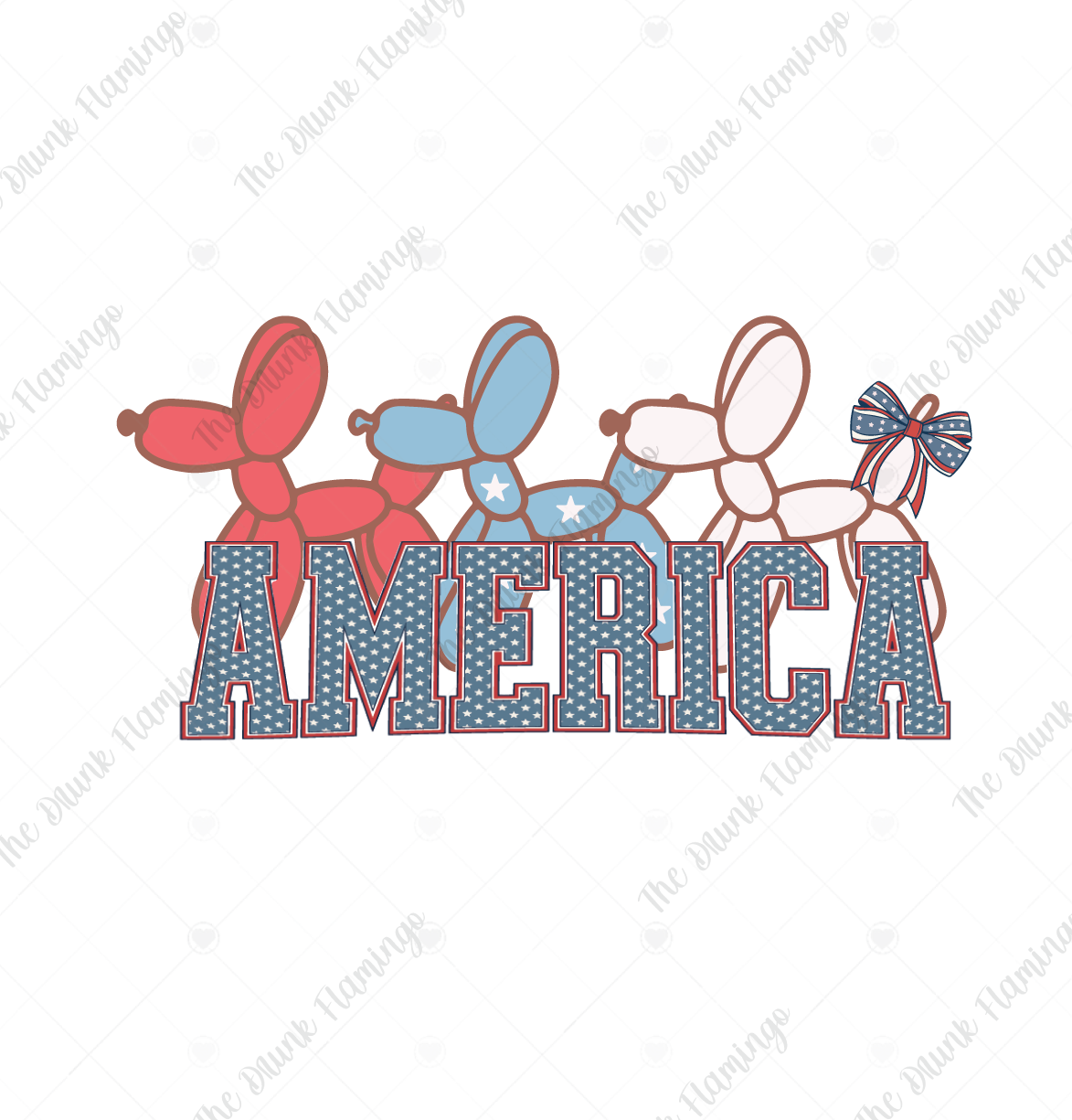 174- Vintage AMERICA Balloon Dogs WHITE decal