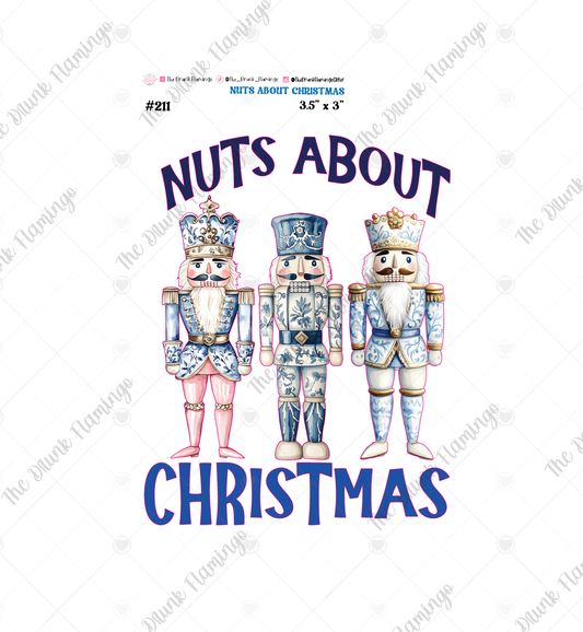 211- Nuts About Christmas White Decal