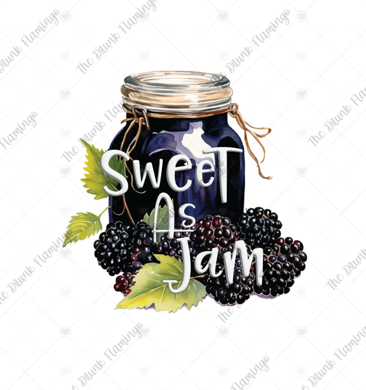 165- Sweet as Jam WHITE decal