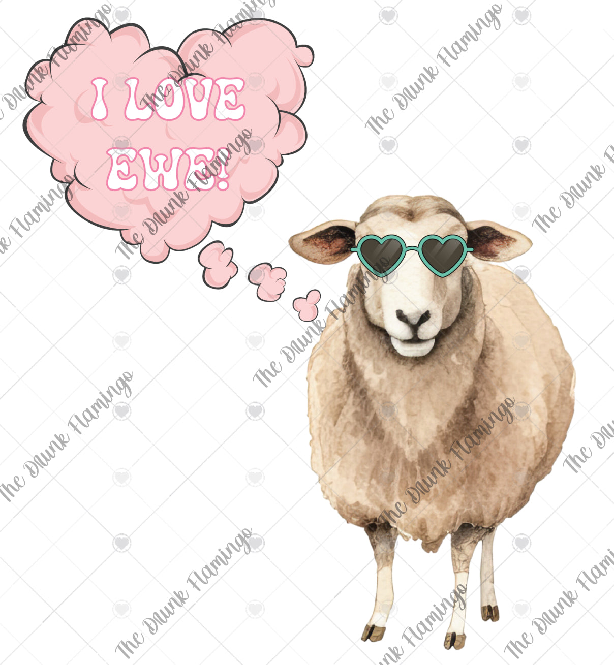 133- I Love Ewe WHITE DECAL