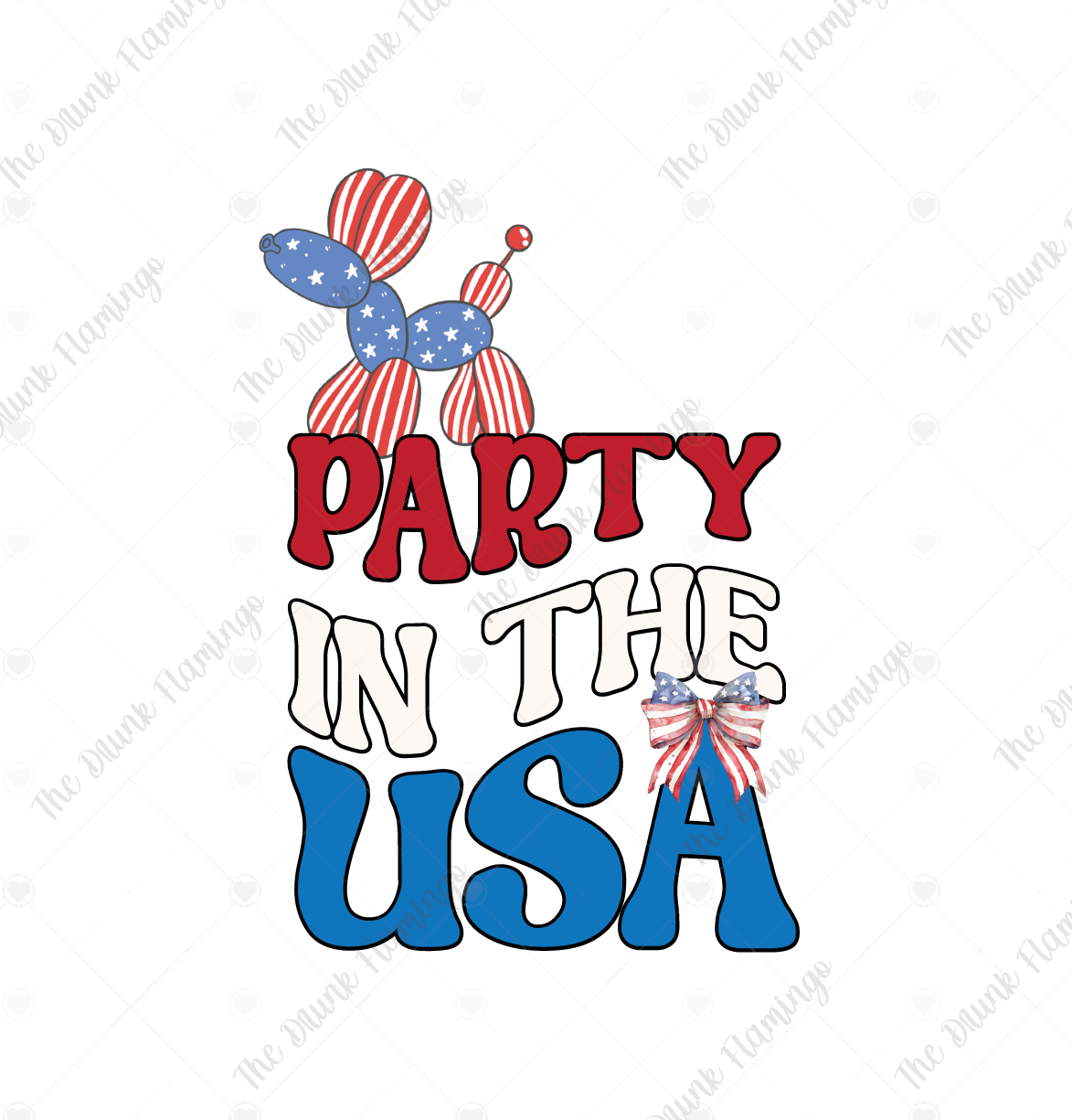 175- Party In The USA Balloon Dog WHITE decal