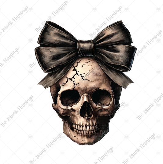 204B- Gothic Skull White Decal