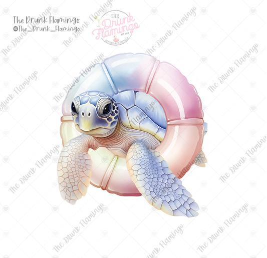 179- Turtle in a Tube white backed decal