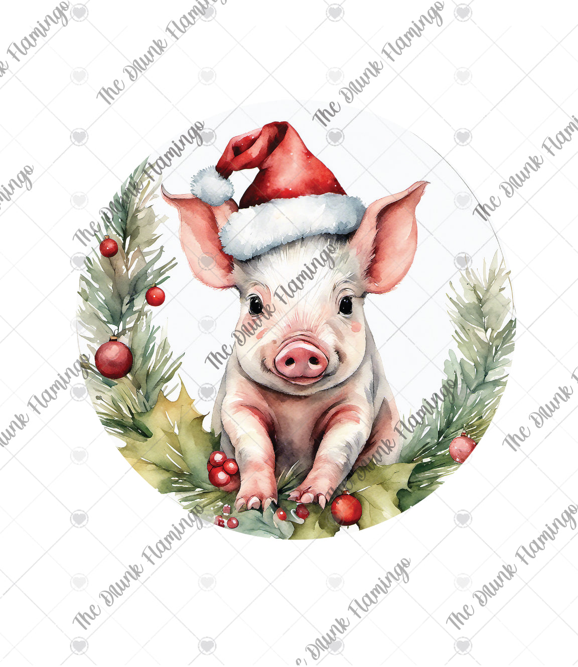 123- Christmas Pig WHITE decal