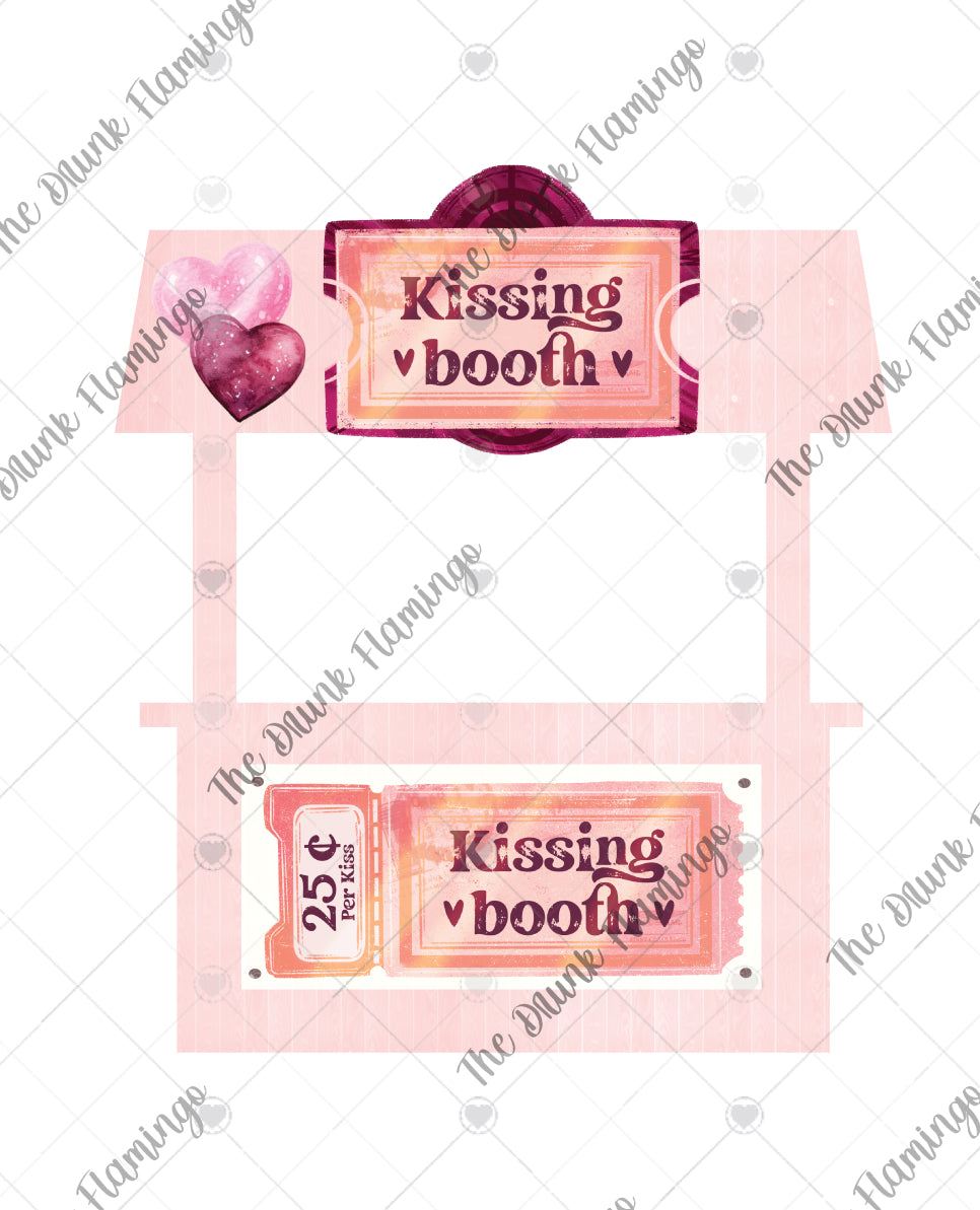 137- Kissing Booth Stand WHITE DECAL