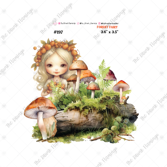 197- Forest Fairy white backed decal