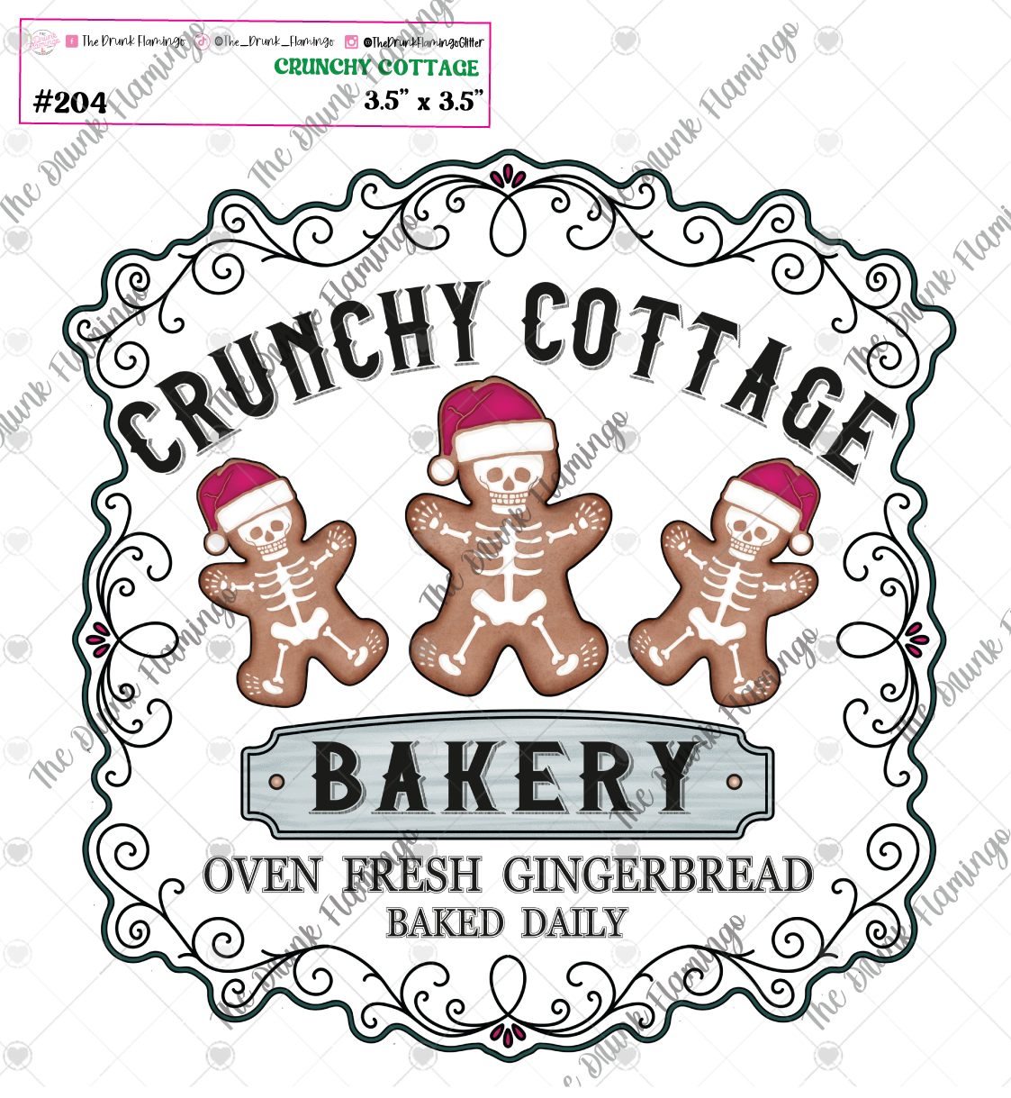 204C- Crunchy Cottage White Decal