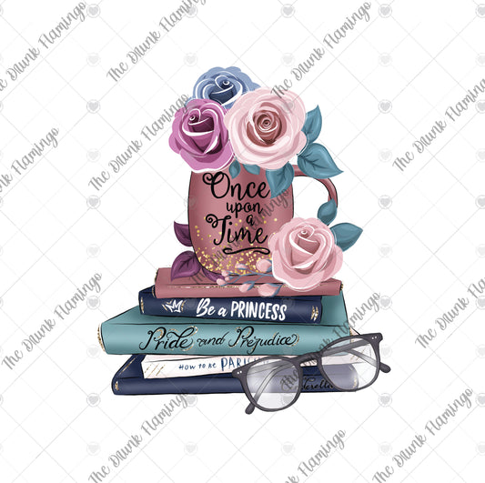 85- Once Upon A Time books WHITE backed decal