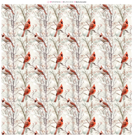 258- Cardinals in Birch Trees