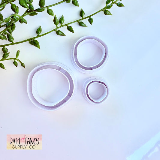 Organic skinny hoops Clay Earring Cutters