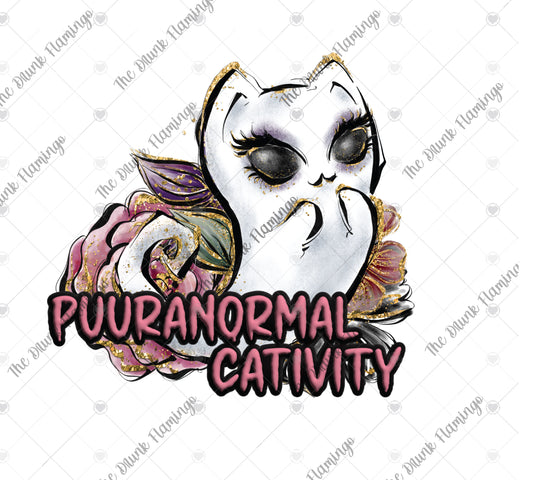 104- PUURanormal CATivity  WHITE decal