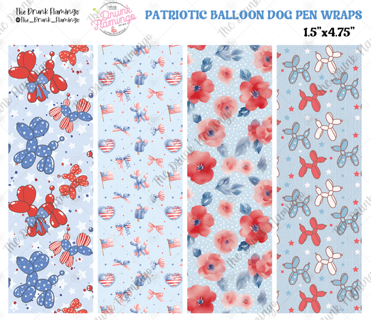 Patriotic Balloon Dogs Pen Wraps