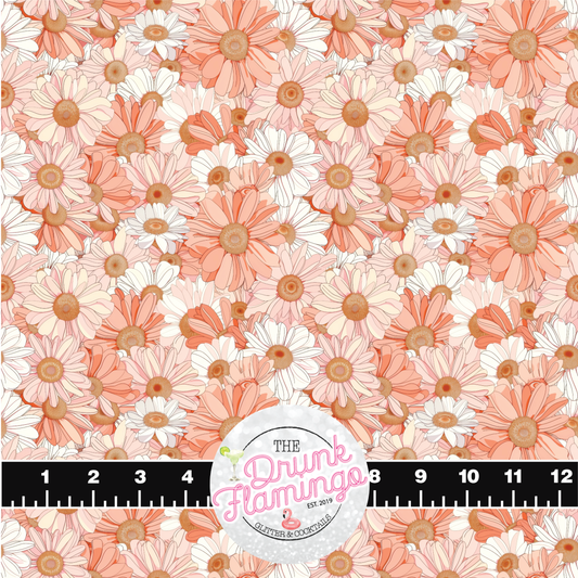 296 - Cozy Craft Convention Pattern - Coral Daisies