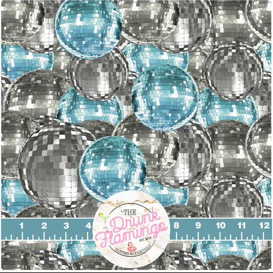 25- Teal Disco Balls