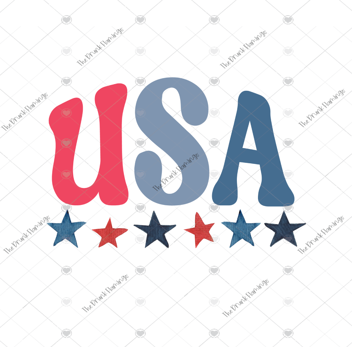 47- USA stars WHITE backed decals