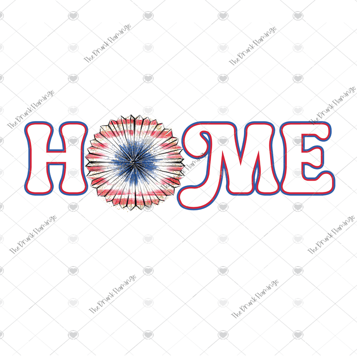 49- Patriotic HOME WHITE backed decal