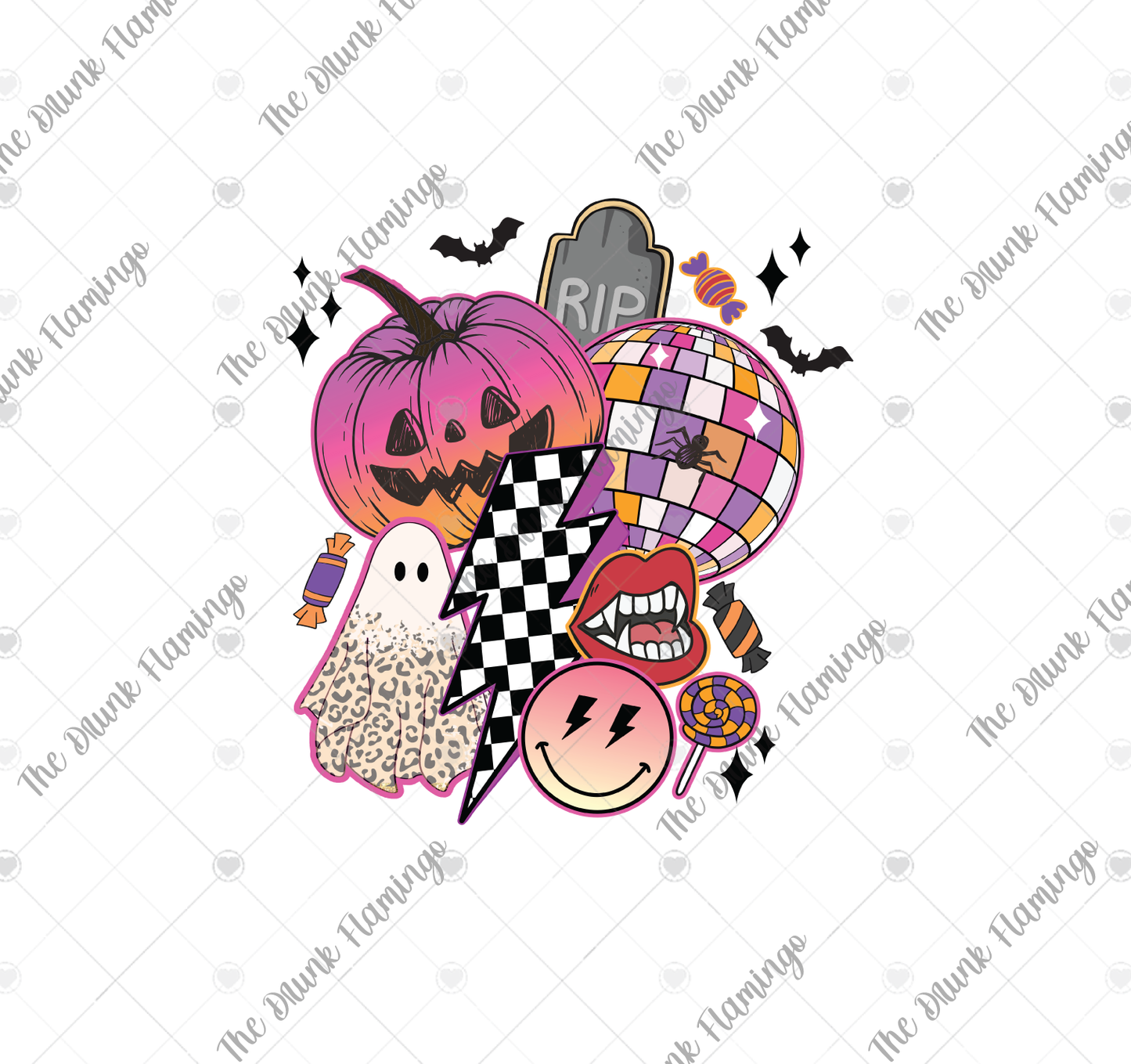 79- Halloween collage 1 WHITE backed decal