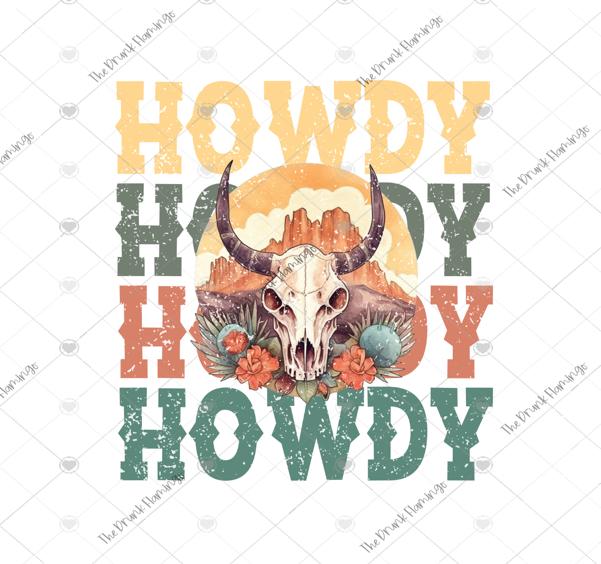 63- HOWDY  WHITE backed decal