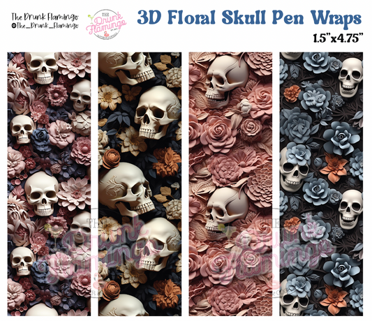 3D floral pens wraps