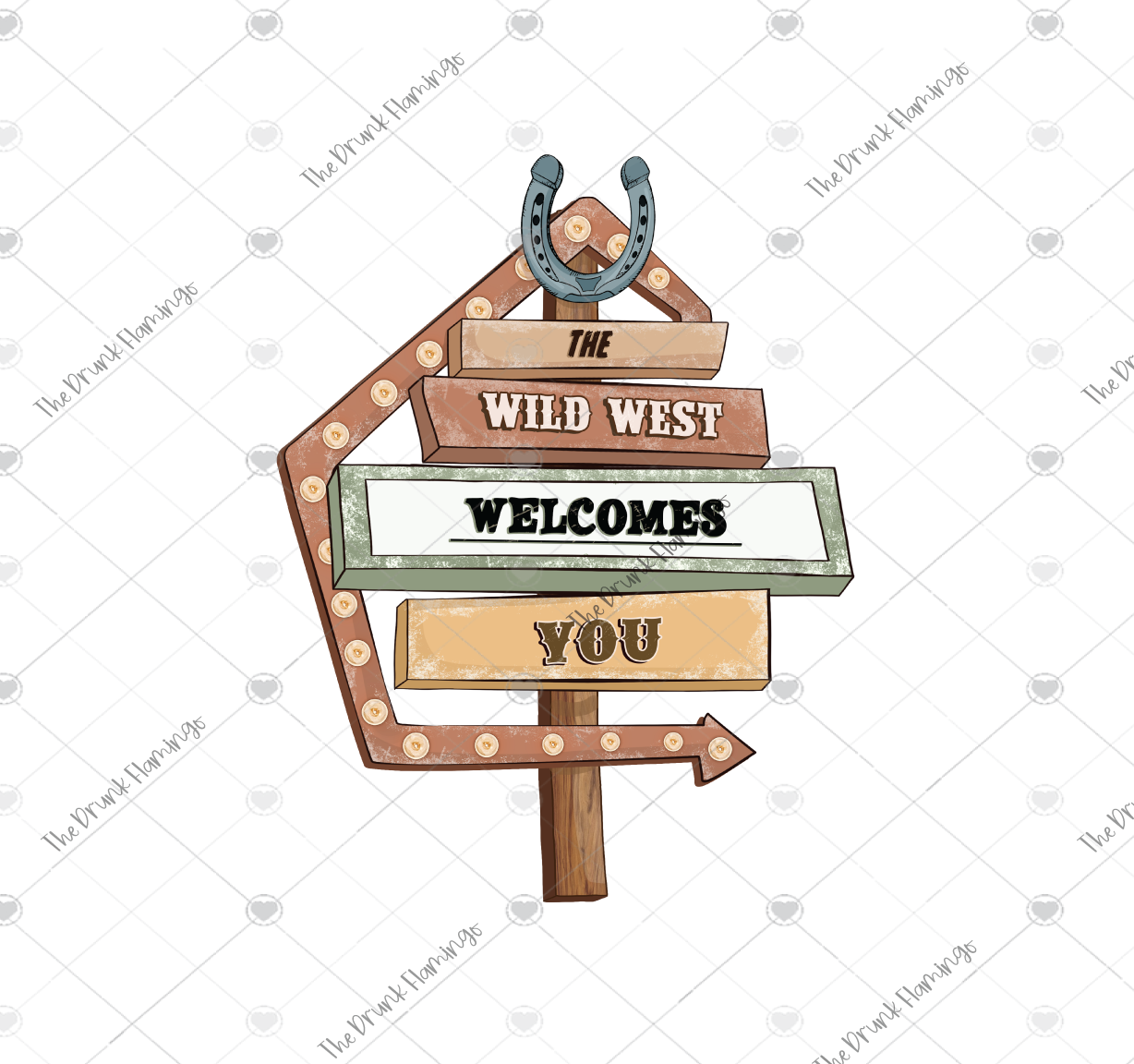 59- The Wild West Welcomes You WHITE backed decal