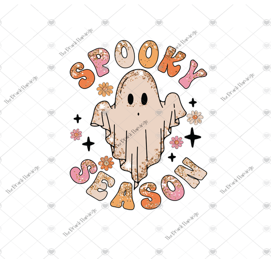 72- Spooky Season Ghost WHITE backed decal