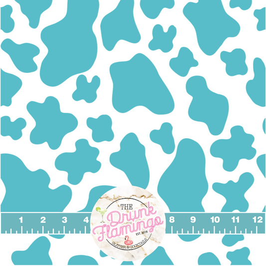 24- Teal Cow Print