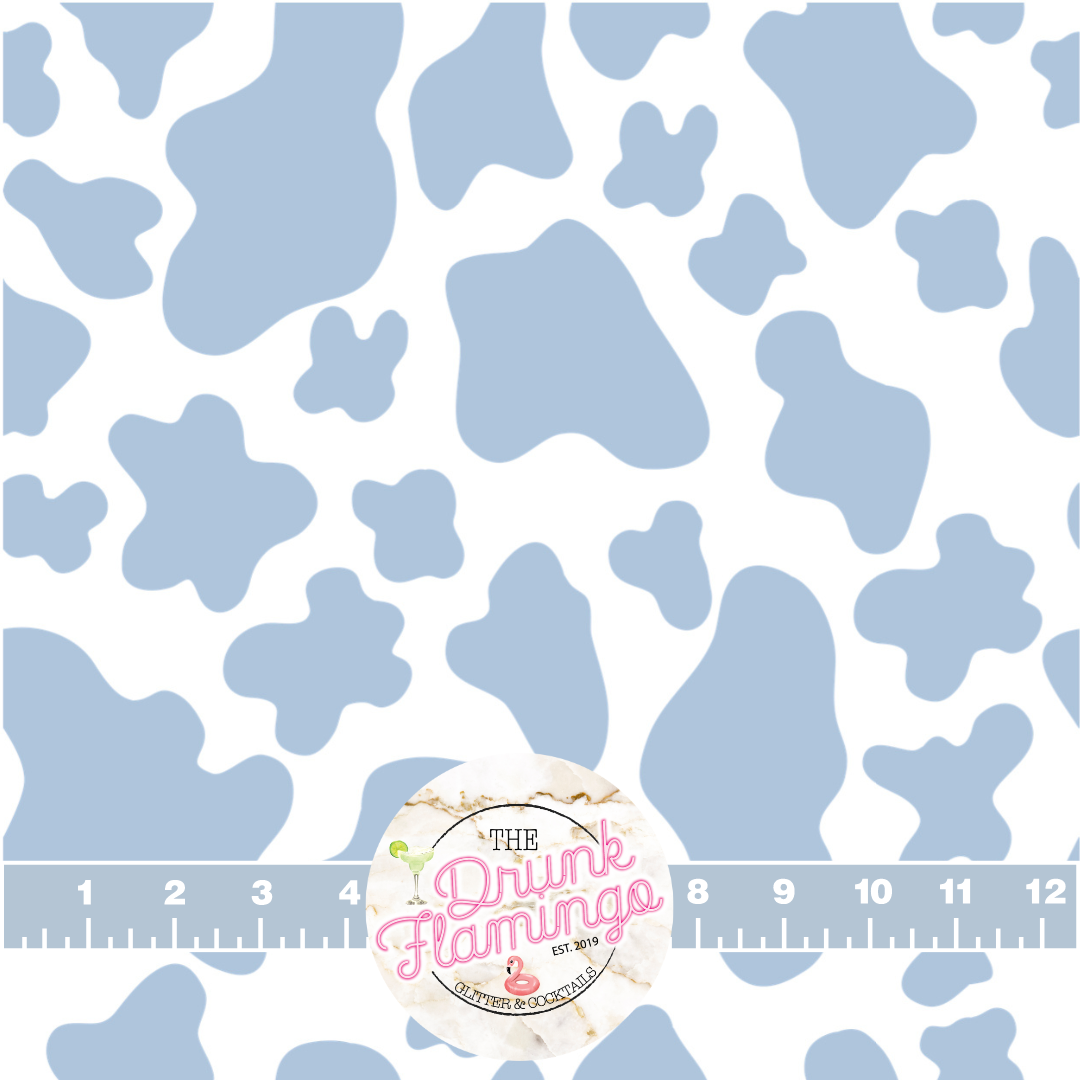 26- Light Blue Cow Print