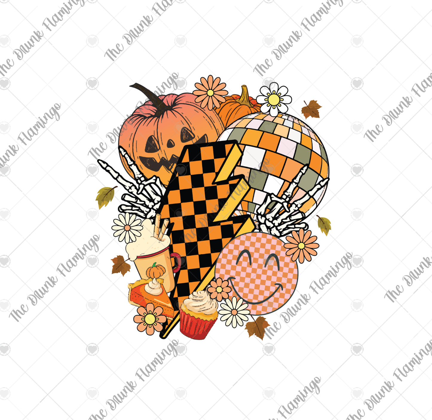 80- Halloween collage 2 WHITE backed decal