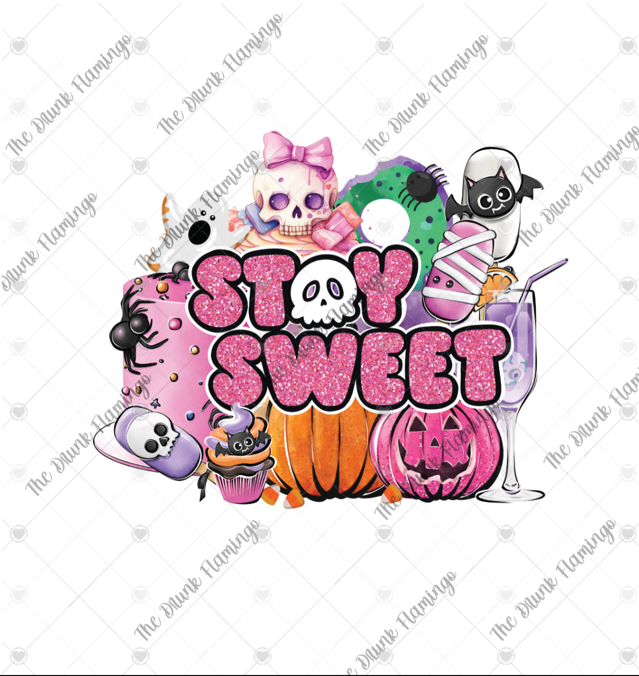 89- Stay Sweet Halloween Treats WHITE backed decal