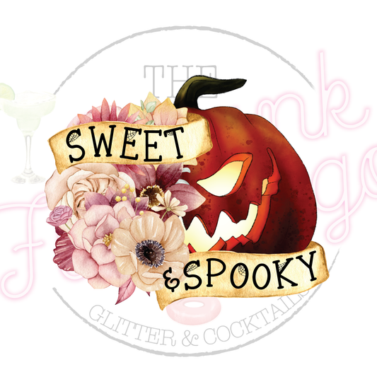 90- Sweet & Spooky WHITE backed decal