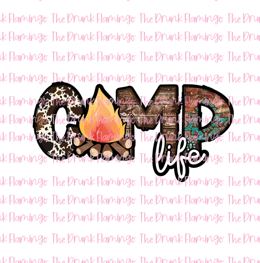 16- Camp Life WHITE backed vinyl decal