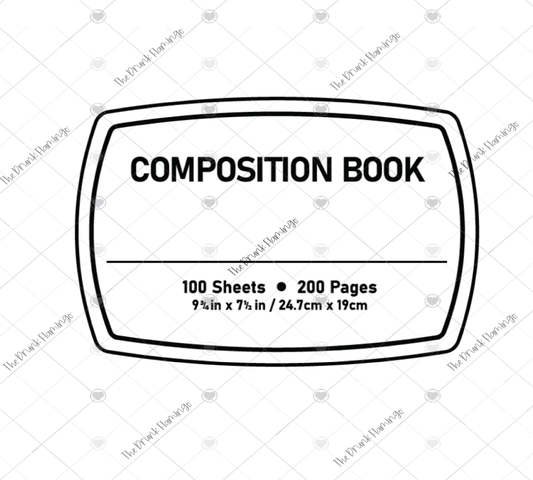40- Composition Label - WHITE backed vinyl decal