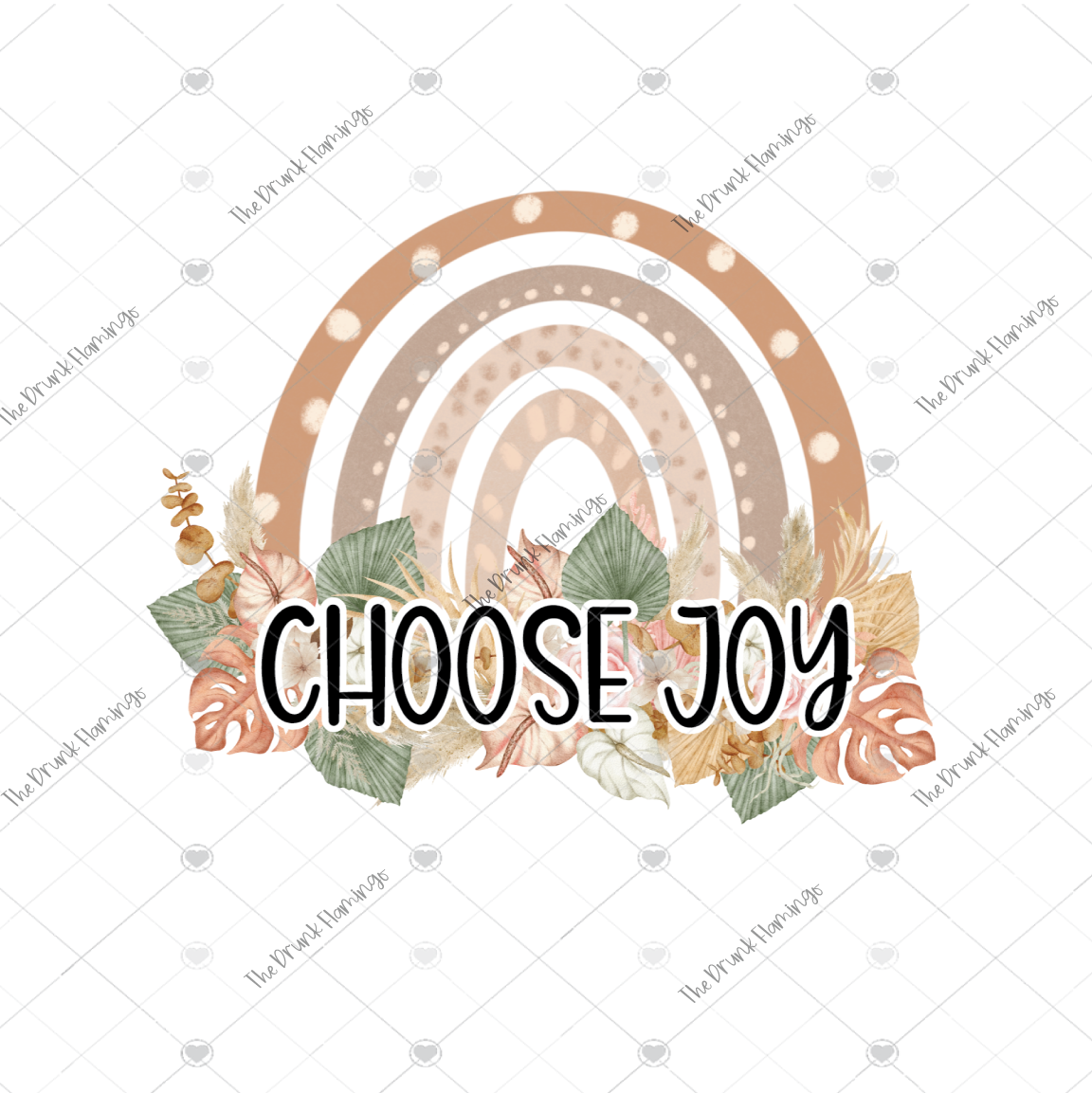 37- Choose Joy BoHo rainbow - WHITE vinyl decal